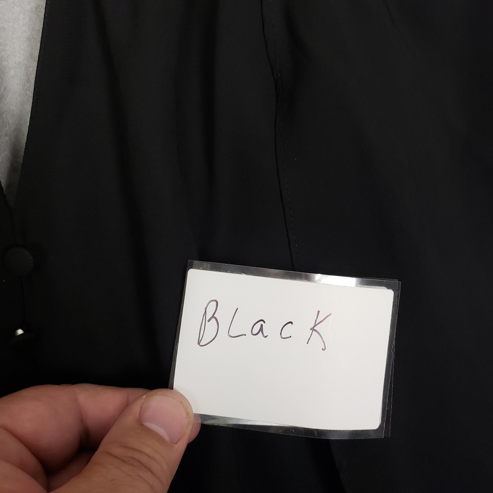 ModCloth Size L Chiffon Layered Cape Dress Black Midi Whimsigoth Cocktail Party - Picture 9 of 9